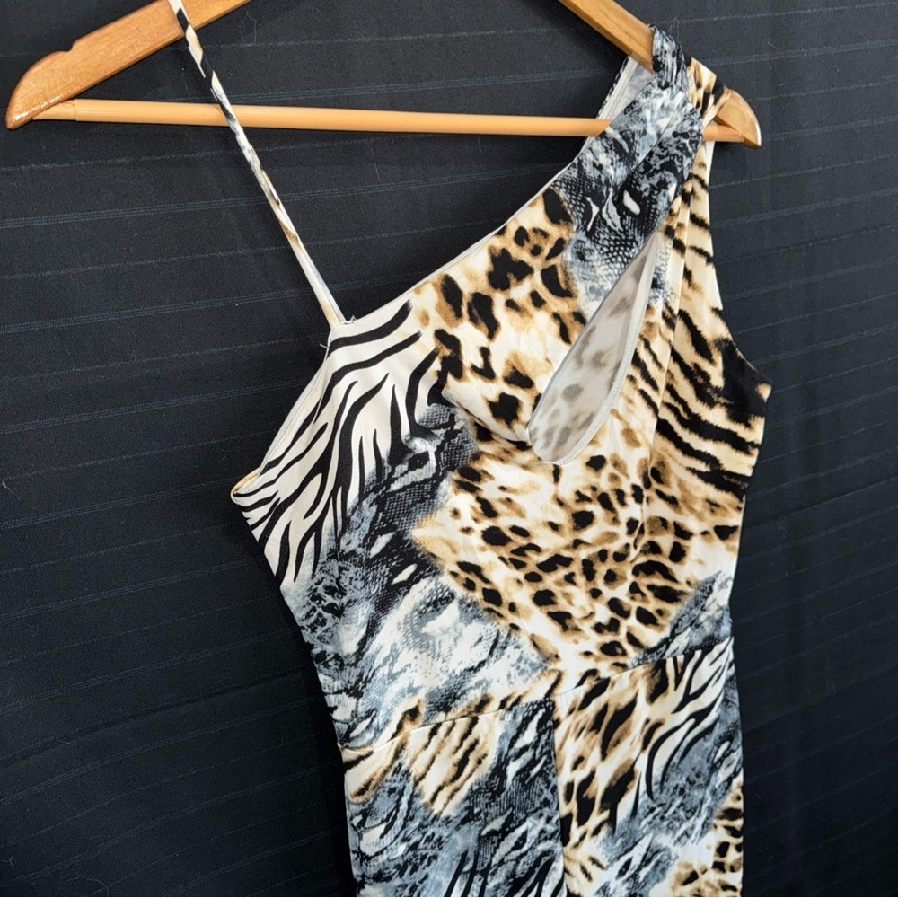 Fashion Nova Med Animal Print One Piece Body Jump Suit Clubwear Bodycon Sexy - Picture 4 of 9